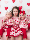 Load image into Gallery viewer, Girls Pink Sweetheart Plaid Cotton Gauze Tiered Ruffle Dress