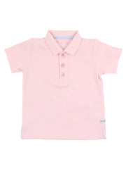 Boys Pink Pique Short Sleeve Polo Shirt