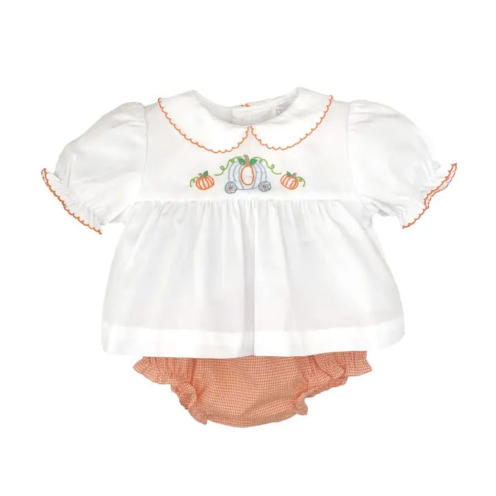 Princess Pumpkin Embroidered Diaper Set