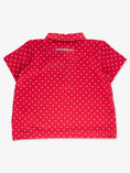 Load image into Gallery viewer, Boys Red Heart Polka Dot Knit Short Sleeve Performance Polo
