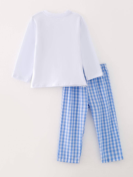 Boys Chicken Farm Smocked Shirt & Pants Outfit