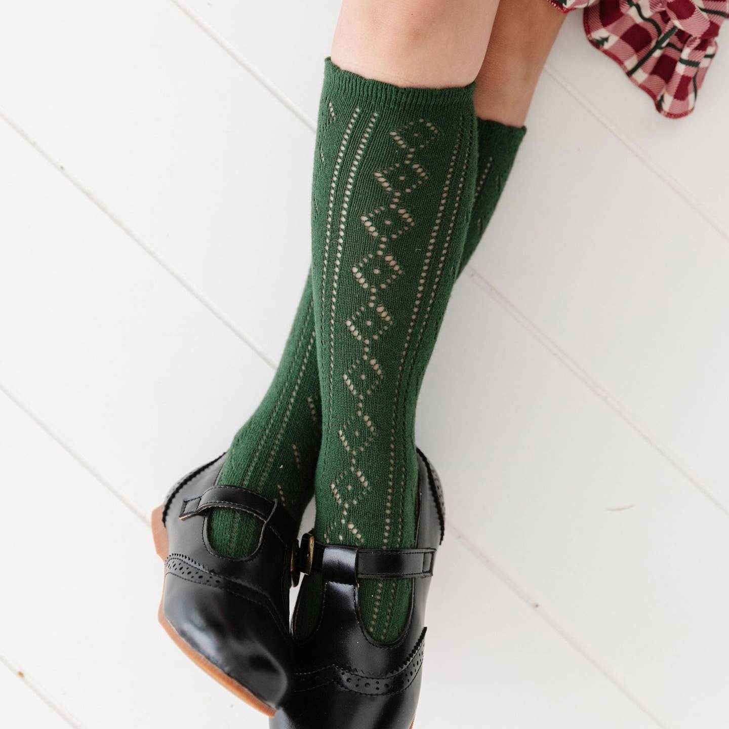 Scalloped Fancy Knee High Socks