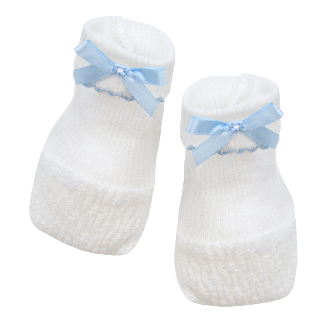 Knit Booties with Bow