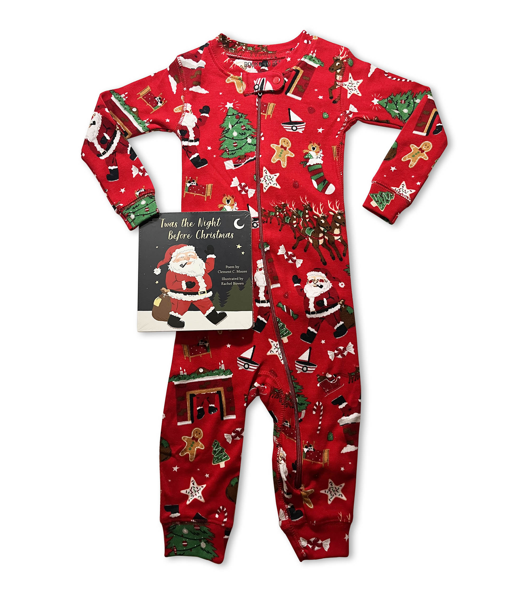 Twas The Night Before Christmas - Red Box Set Baby Coverall With Book
