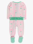 Load image into Gallery viewer, Softsnooze Baby Girls Clover Bows & Wishes Footed Ruffle One-Piece Pajama
