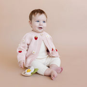 Cotton Strawberry Flower Baby Cardigan Sweater