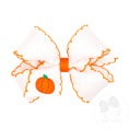 Load image into Gallery viewer, Medium Grosgrain Hair Bow with Moonstitch Edge and Harvest Embroidery
