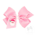 Load image into Gallery viewer, Medium Holiday Embroidery Hair Bow with Stitch Edge
