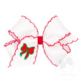 Load image into Gallery viewer, Medium Christmas Embroidery Moonstitch Edge Bow
