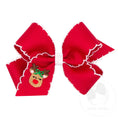 Load image into Gallery viewer, Medium Christmas Embroidery Moonstitch Edge Bow
