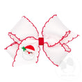 Load image into Gallery viewer, Medium Christmas Embroidery Moonstitch Edge Bow
