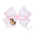 Load image into Gallery viewer, Medium Moonstitch Hair Bow with Embroidery Tail
