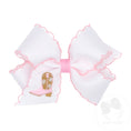 Load image into Gallery viewer, Medium Moonstitch Hair Bow with Embroidery Tail
