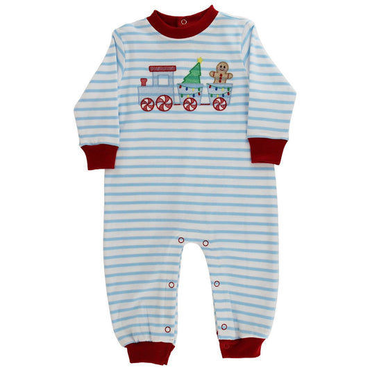 Gingerbread Express-Knit Romper