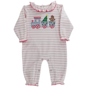 Gingerbread Express Girls Knit Romper- Kendall