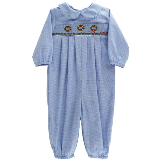 Wreath On Microcheck Dressy Bub