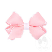 Mini Moonstitch Grosgrain Hair Bow with Contrasting Wrap