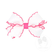 Mini Moonstitch Grosgrain Hair Bow with Contrasting Wrap