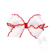 Mini Moonstitch Grosgrain Hair Bow with Contrasting Wrap