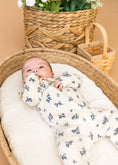 Load image into Gallery viewer, Floral Smocked Pointelle Knit Baby Footie
