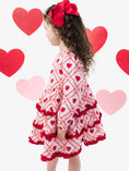 Load image into Gallery viewer, Girls Pink Sweetheart Plaid Cotton Gauze Tiered Ruffle Dress
