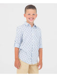 Load image into Gallery viewer, Boys Anchors Ahoy Stripe Long Sleeve Button Down Shirt
