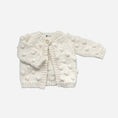Load image into Gallery viewer, Cream Popcorn Knit Cardigan Baby Sweater
