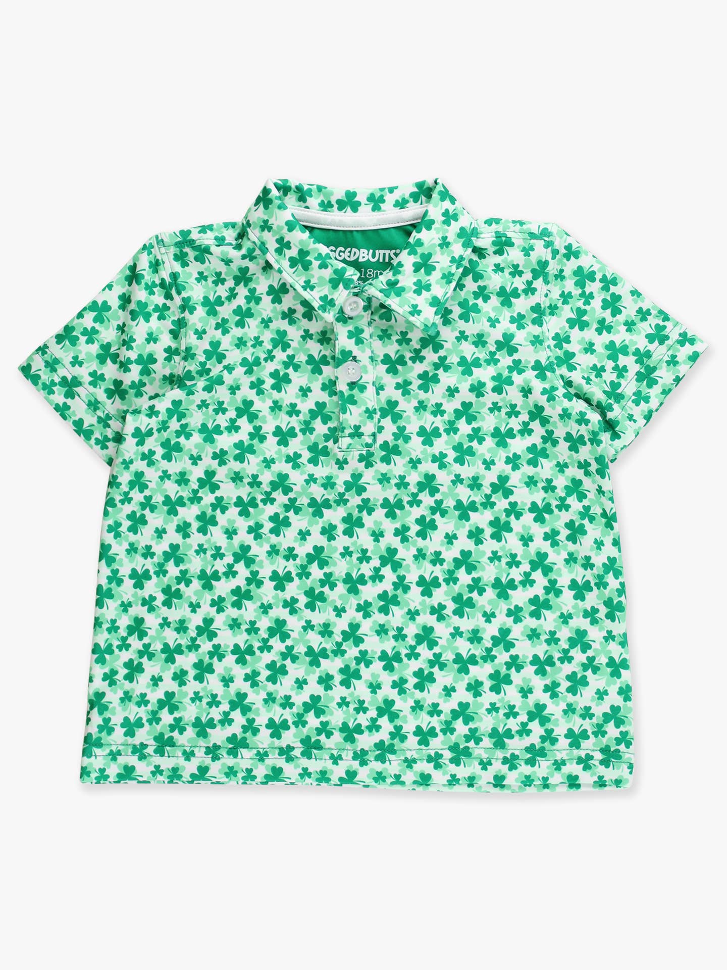 Boys Tiny Clover Field Knit Short Sleeve Performance Polo