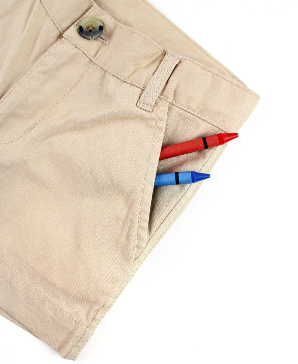 Boys Khaki Stretch Chino Shorts