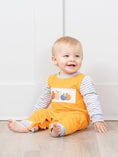 Load image into Gallery viewer, Plaid & Pumpkin Smocked Romper
