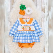 Plaid & Pumpkin Smocked Bloomers Outfit
