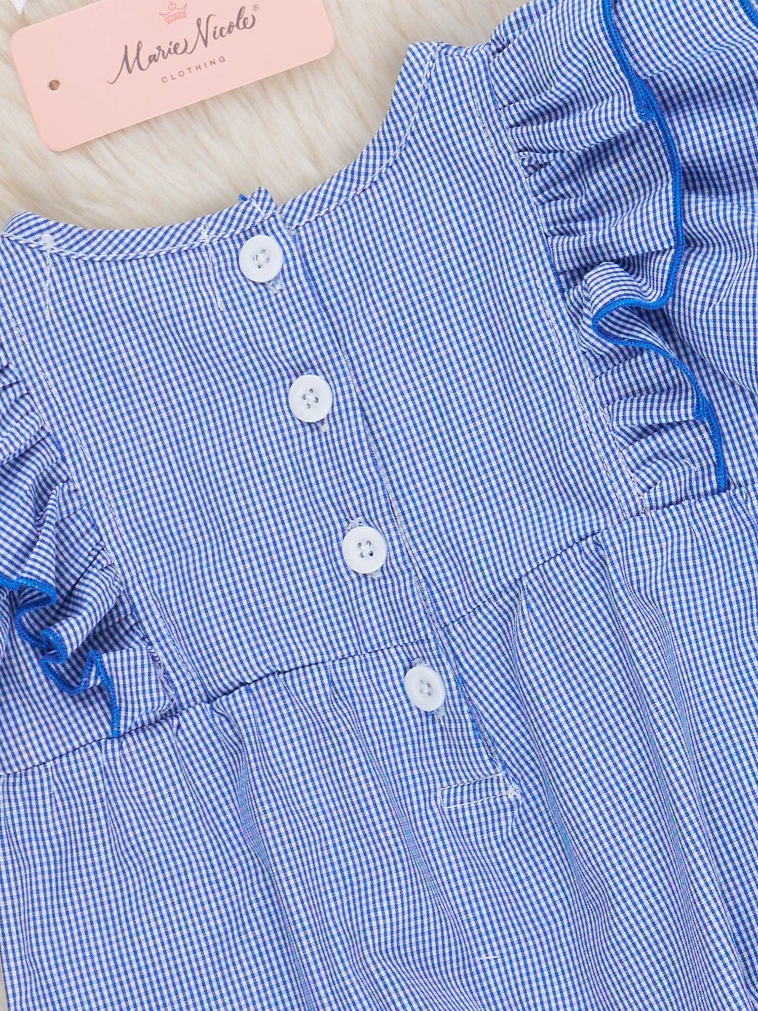 Stripe Cotton Embroidered Football Ruffle Bubble