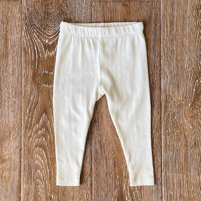 Pointelle Knit Stretch Baby Leggings Pants