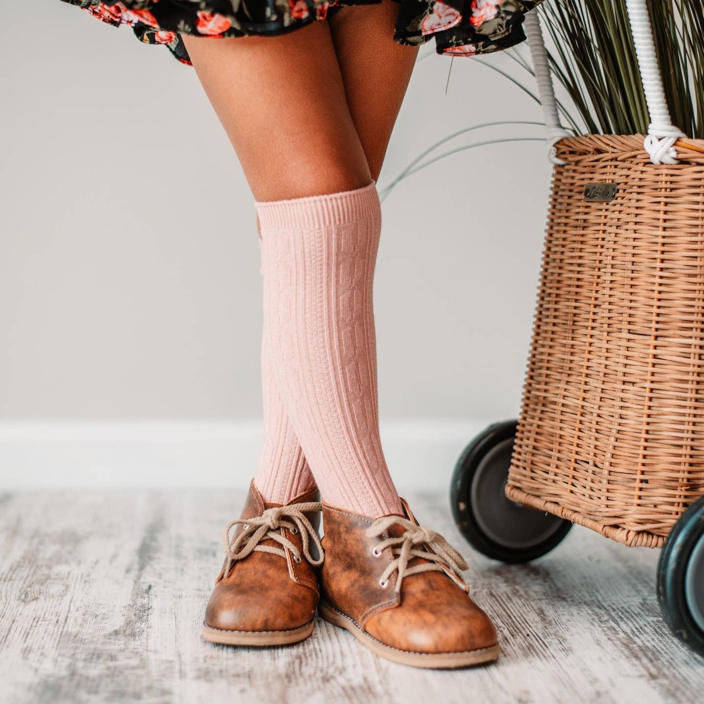 Cable Knit Knee High Socks