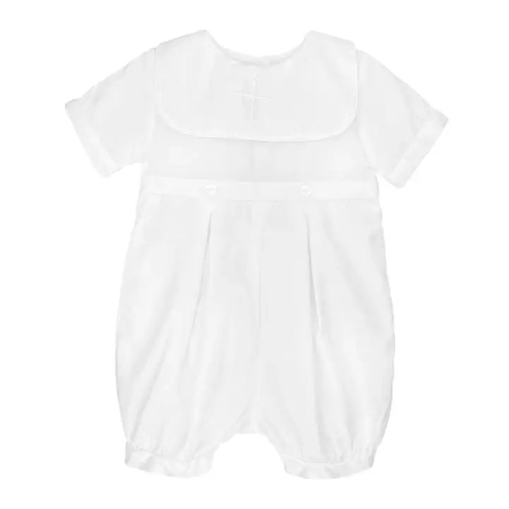 Embroidered Cross Christening Romper
