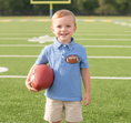 Load image into Gallery viewer, Stripe Cotton Embroidered Football Polo Shirt
