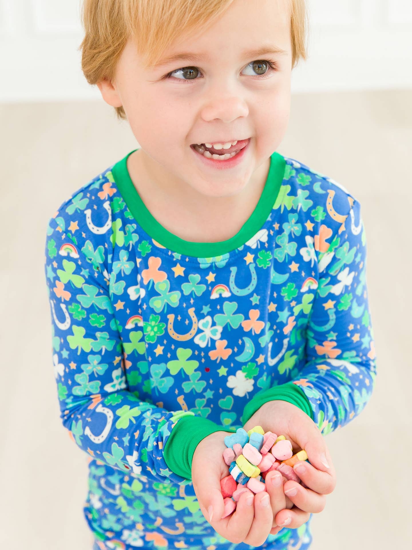 Softsnooze Boys Blue Lucky Day Long Sleeve Pajama Set