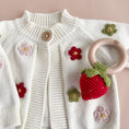 Load image into Gallery viewer, Strawberry Cotton Crochet Teether Rattle Toy
