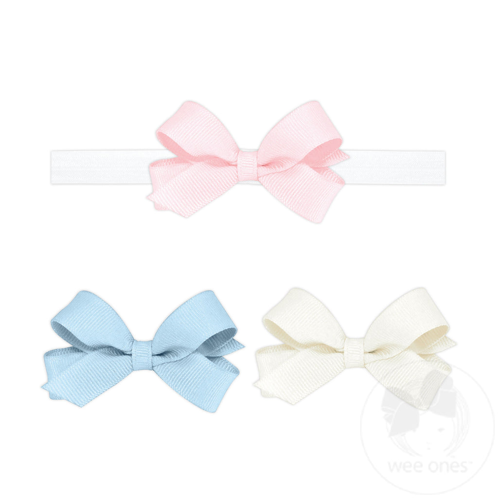 3-Pack Tiny Grosgrain Hair Bows with Band