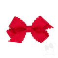 Load image into Gallery viewer, Mini Grosgrain Hair Bow with Scalloped Edge

