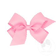Medium Grosgrain Hair Bow with Scalloped Edge