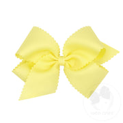 King Grosgrain Hair Bow Scalloped Edge