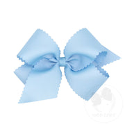 King Grosgrain Hair Bow Scalloped Edge