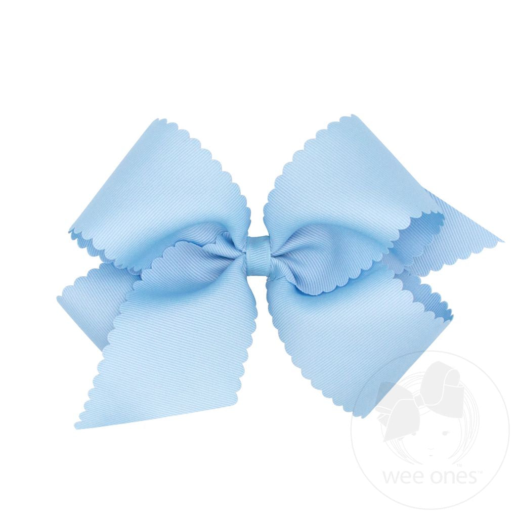 King Grosgrain Hair Bow Scalloped Edge