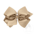 Load image into Gallery viewer, King Grosgrain Hair Bow Scalloped Edge
