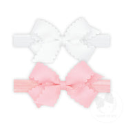 2-Pack Mini Scallop Bows With Bands