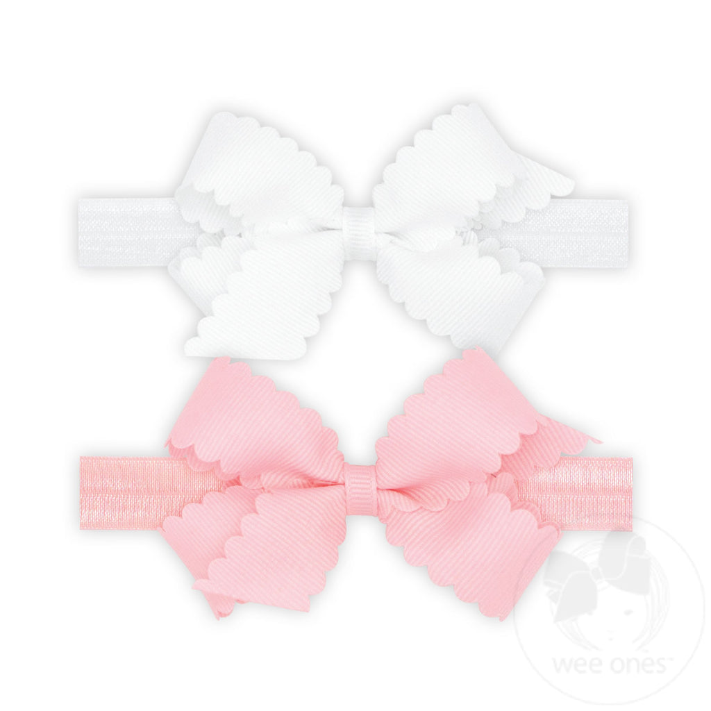2-Pack Mini Scallop Bows With Bands