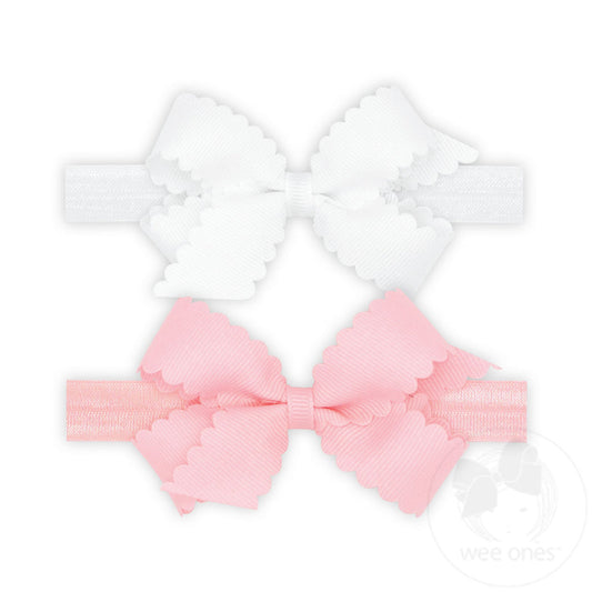 2-Pack Mini Scallop Bows With Bands