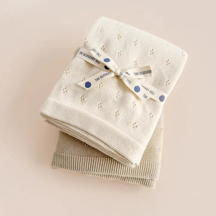 Organic Cotton Heirloom Pique Baby Blanket