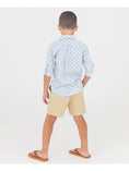 Load image into Gallery viewer, Boys Anchors Ahoy Stripe Long Sleeve Button Down Shirt
